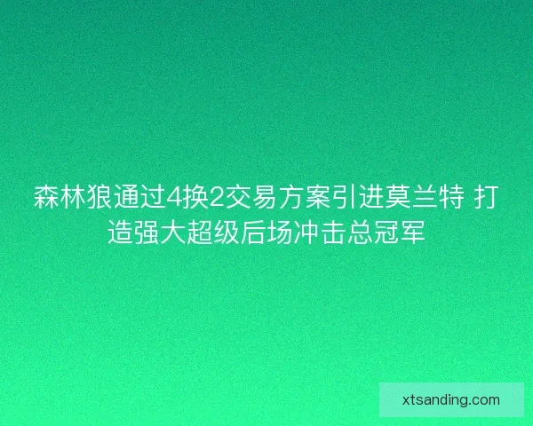 森林狼通过4换2交易方案引进莫兰特 打造强大超级后场冲击总冠军